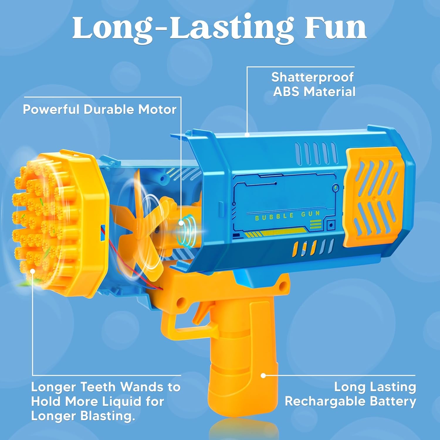 Bubble Machine Toy for Ages 3-8 Boys Girls with Solution, Rocket Shape Bubble Gun Toy for Kids Ages 4-8, Gifts, Adults, Party Favors, Summer, Wedding, Easter