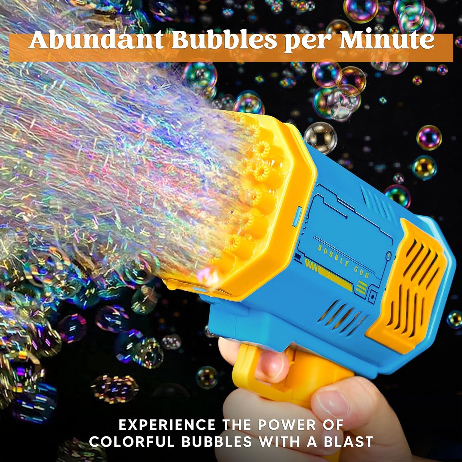 Bubble Machine Toy for Ages 3-8 Boys Girls with Solution, Rocket Shape Bubble Gun Toy for Kids Ages 4-8, Gifts, Adults, Party Favors, Summer, Wedding, Easter