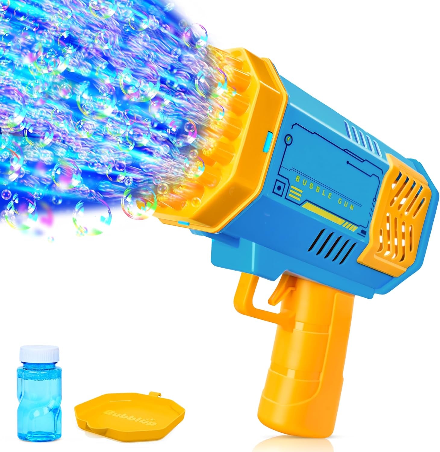 Bubble Machine Toy for Ages 3-8 Boys Girls with Solution, Rocket Shape Bubble Gun Toy for Kids Ages 4-8, Gifts, Adults, Party Favors, Summer, Wedding, Easter